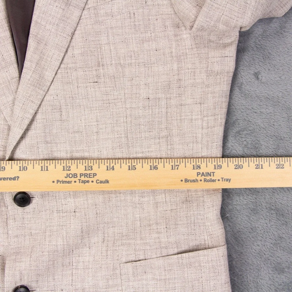 Reiss Mens 42 Auto Linen Blazer Jacket Sport Coat Surgeon Cuffs‎ Tan Beige